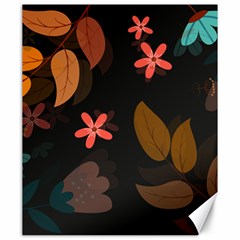 Flowers Leaves Background Floral Plants Foliage Canvas 20  x 24 