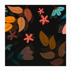 Flowers Leaves Background Floral Plants Foliage Medium Glasses Cloth (2 Sides) by Ravend