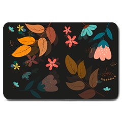 Flowers Leaves Background Floral Plants Foliage Large Doormat