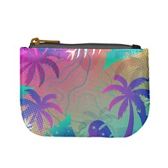 Palm Trees Leaves Plants Tropical Wreath Mini Coin Purse