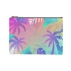 Palm Trees Leaves Plants Tropical Wreath Cosmetic Bag (large) by Ravend