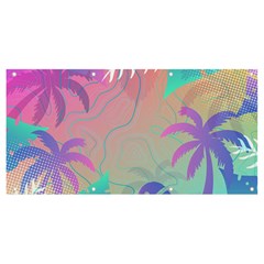 Palm Trees Leaves Plants Tropical Wreath Banner And Sign 8  X 4  by Ravend