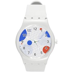 Computer Network Technology Digital Science Fiction Round Plastic Sport Watch (m) by Ravend