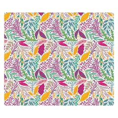 Leaves Colorful Leaves Seamless Design Leaf Premium Plush Fleece Blanket (small)