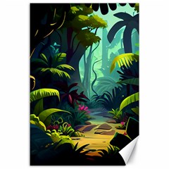 Rainforest Jungle Cartoon Animation Background Canvas 24  X 36 