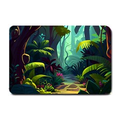 Rainforest Jungle Cartoon Animation Background Small Doormat by Ravend