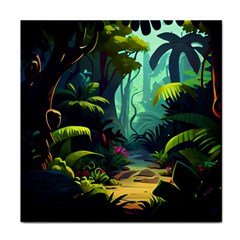 Rainforest Jungle Cartoon Animation Background Face Towel