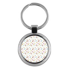 Easter Bunny Pattern Hare Easter Bunny Easter Egg Key Chain (round)