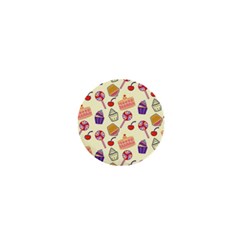 Happy Birthday Cupcake Pattern Lollipop Flat Design 1  Mini Buttons by Ravend