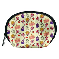 Happy Birthday Cupcake Pattern Lollipop Flat Design Accessory Pouch (medium)