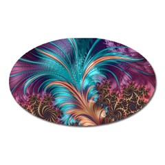 Feather Fractal Artistic Design Conceptual Oval Magnet