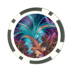 Feather Fractal Artistic Design Conceptual Poker Chip Card Guard