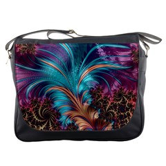 Feather Fractal Artistic Design Conceptual Messenger Bag by Ravend