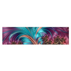 Feather Fractal Artistic Design Conceptual Oblong Satin Scarf (16  X 60 )