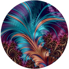 Feather Fractal Artistic Design Conceptual Uv Print Round Tile Coaster