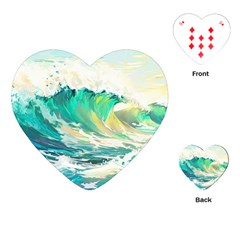 Ai Generated Waves Ocean Sea Tsunami Nautical Art Playing Cards Single Design (heart)