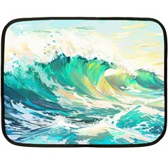 Ai Generated Waves Ocean Sea Tsunami Nautical Art One Side Fleece Blanket (mini)