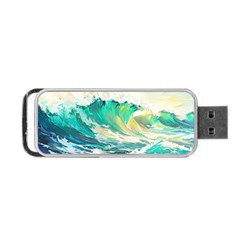 Ai Generated Waves Ocean Sea Tsunami Nautical Art Portable Usb Flash (one Side) by Ravend