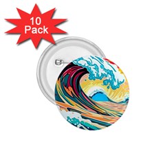 Ai Generated Waves Ocean Sea Tsunami Nautical Arts 1 75  Buttons (10 Pack)