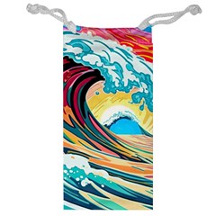 Ai Generated Waves Ocean Sea Tsunami Nautical Arts Jewelry Bag by Ravend