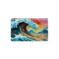 Ai Generated Waves Ocean Sea Tsunami Nautical Arts Cosmetic Bag (small)