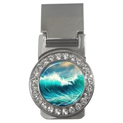 Ai Generated Waves Ocean Sea Tsunami Nautical Painting Money Clips (cz) 