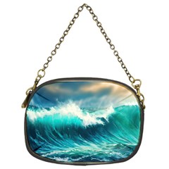 Ai Generated Waves Ocean Sea Tsunami Nautical Painting Chain Purse (two Sides) by Ravend
