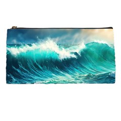 Ai Generated Waves Ocean Sea Tsunami Nautical Painting Pencil Case by Ravend