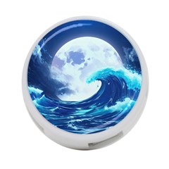 Ai Generated Waves Ocean Sea Tsunami Nautical Blue 4-port Usb Hub (one Side)