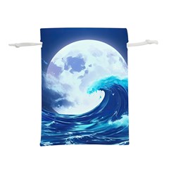 Ai Generated Waves Ocean Sea Tsunami Nautical Blue Lightweight Drawstring Pouch (s)