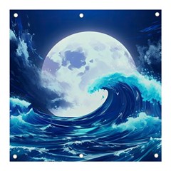 Ai Generated Waves Ocean Sea Tsunami Nautical Blue Banner And Sign 3  X 3 