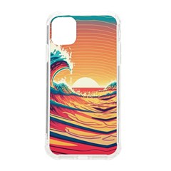 Ai Generated Waves Ocean Sea Tsunami Nautical Art Nature Iphone 11 Tpu Uv Print Case by Ravend