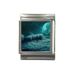 Ai Generated Waves Ocean Sea Tsunami Nautical Blue Sea Art Italian Charm (13mm)