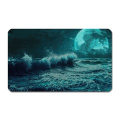 Ai Generated Waves Ocean Sea Tsunami Nautical Blue Sea Art Magnet (rectangular) by Ravend