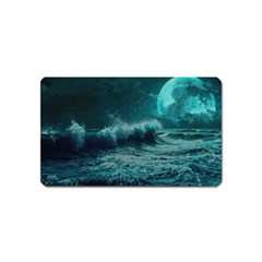 Ai Generated Waves Ocean Sea Tsunami Nautical Blue Sea Art Magnet (name Card) by Ravend