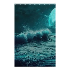 Ai Generated Waves Ocean Sea Tsunami Nautical Blue Sea Art Shower Curtain 48  X 72  (small) 