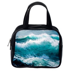 Ai Generated Waves Ocean Sea Tsunami Nautical Blue Sea Classic Handbag (one Side) by Ravend