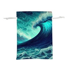 Ai Generated Waves Ocean Sea Tsunami Nautical Fantasy Lightweight Drawstring Pouch (s)