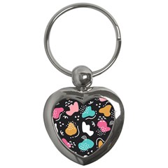 Art Pattern Design Background Print Key Chain (heart)