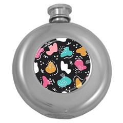 Art Pattern Design Background Print Round Hip Flask (5 Oz)