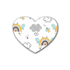 Art Pattern Design Wallpaper Background Print Rubber Coaster (heart)