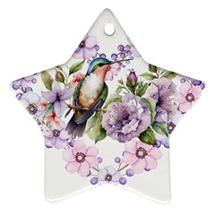 Hummingbird In Floral Heart Ornament (star)