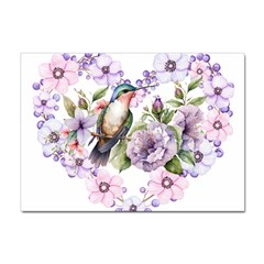 Hummingbird In Floral Heart Sticker A4 (100 Pack)