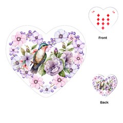 Hummingbird In Floral Heart Playing Cards Single Design (heart) by augustinet