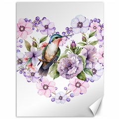 Hummingbird In Floral Heart Canvas 36  X 48  by augustinet