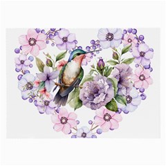 Hummingbird In Floral Heart Large Glasses Cloth (2 Sides) by augustinet