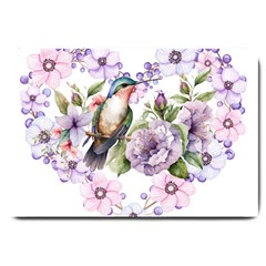 Hummingbird In Floral Heart Large Doormat by augustinet