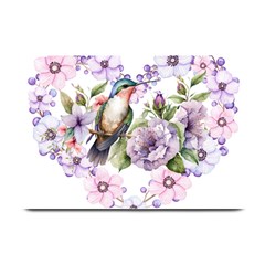 Hummingbird In Floral Heart Plate Mats by augustinet