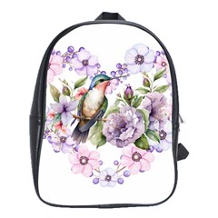 Hummingbird In Floral Heart School Bag (large) by augustinet