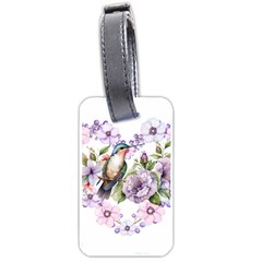 Hummingbird In Floral Heart Luggage Tag (one Side)